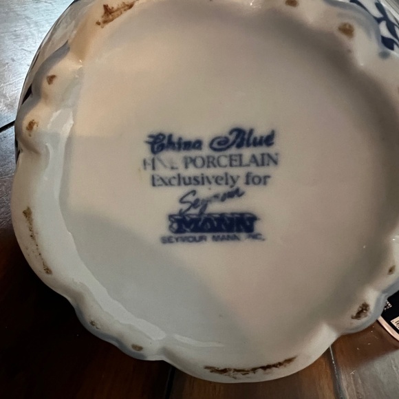 China Blue White teapot coffee Seymour Mann Porcelain Flowers 10 in. Tall - Picture 6 of 7